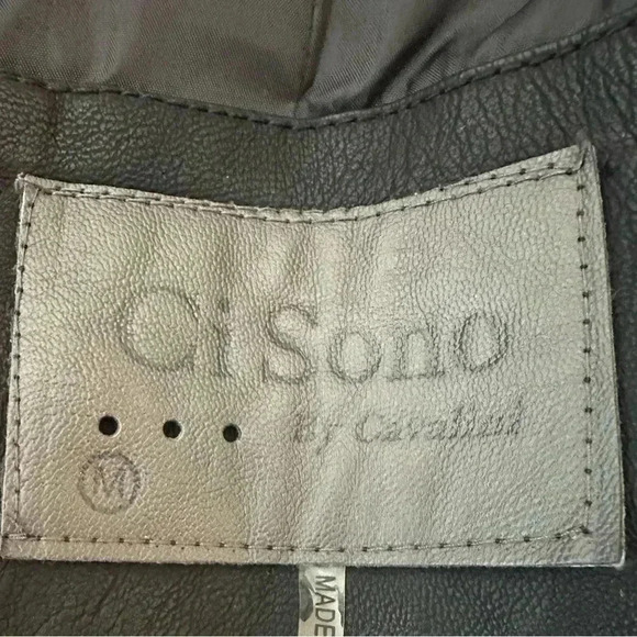 Ci Sono By Cavalini Women’s Medium Black 100% Vegan Leather Bomber Jacket - Picture 4 of 9